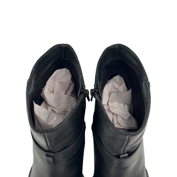 Lucky Brand Achelle Buckled Black Leather Moto Booties Womens Size 9.5M New - Picture 10 of 13